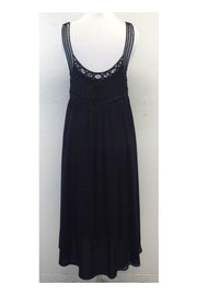 Current Boutique-Emporio Armani - Black Sleeveless Netted Top Silk Dress Sz 6