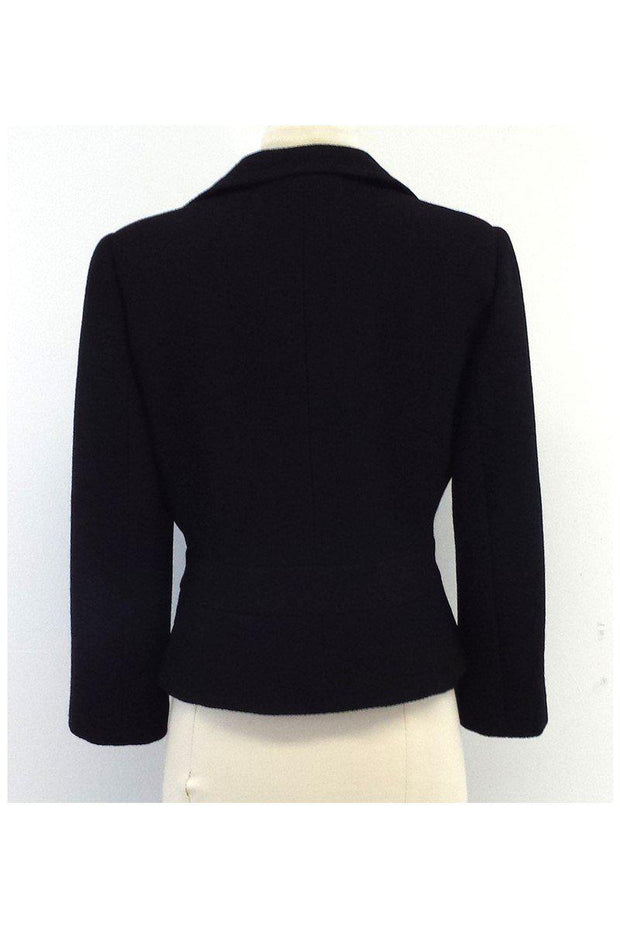 Current Boutique-Emporio Armani - Black Wool Jacket w/ Rosettes Sz 10