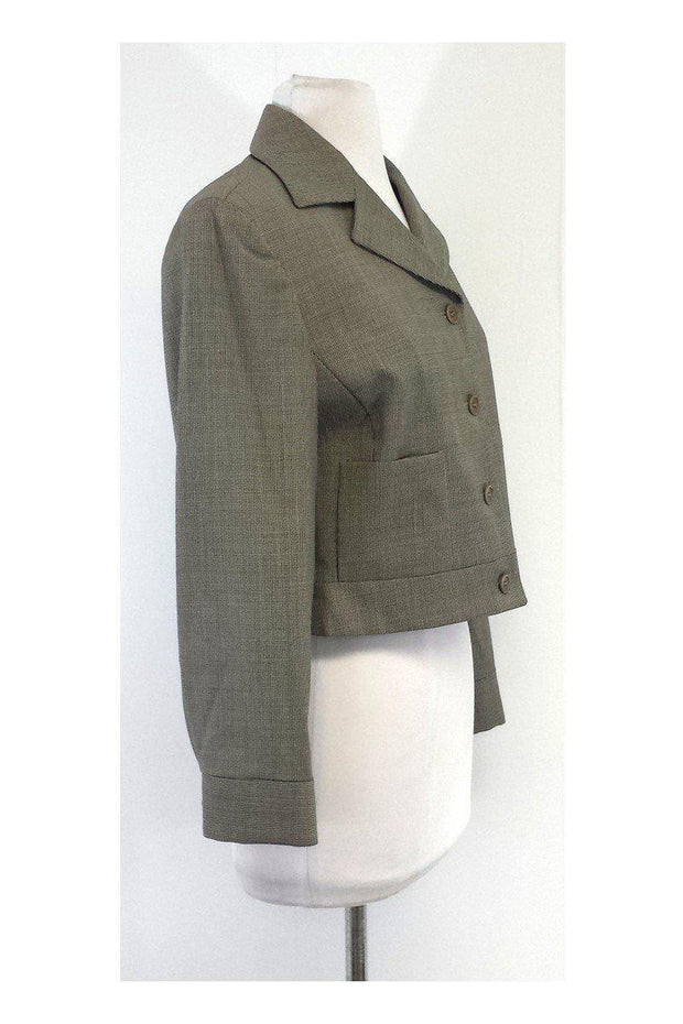 Current Boutique-Emporio Armani - Black & Cream Houndstooth Wool Jacket Sz 6