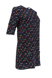 Current Boutique-Equipment - Black Shift Dress w/ Floral Print Sz XS