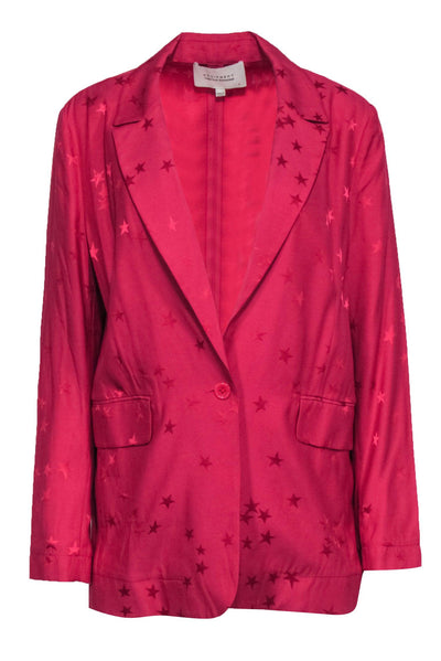 Current Boutique-Equipment x Tabitha Simmons - Hot Pink Star Print "Hampton" Blazer Sz 6