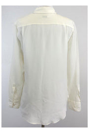 Current Boutique-Equipment - Ivory & Coral Palm Tree Print Blouse Sz XS
