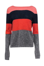 Current Boutique-Equipment - Multicolored Colorblocked Fuzzy Sweater Sz M