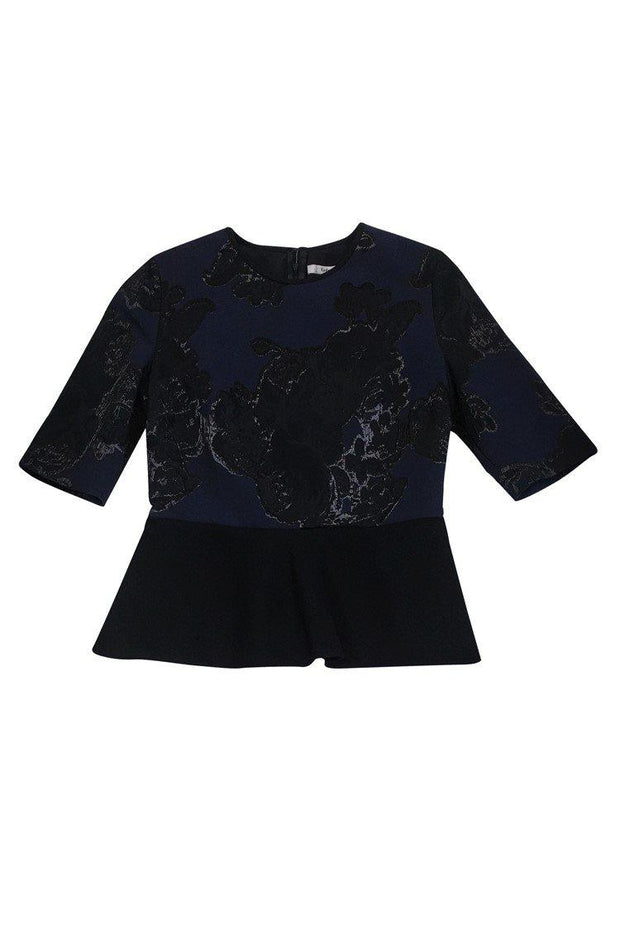 Current Boutique-Erdem - Blue & Black Peplum Top Sz 10
