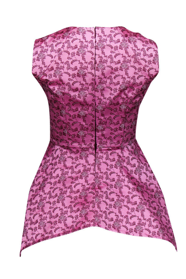 Current Boutique-Erdem - Pink Peplum Brocade Top w/ Crystals Sz 4