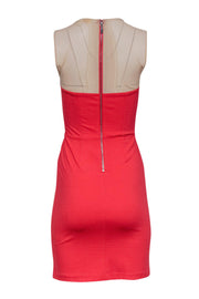 Current Boutique-Erin Fetherston - Coral Sheath Dress w/ Illusion Mesh Sz 0
