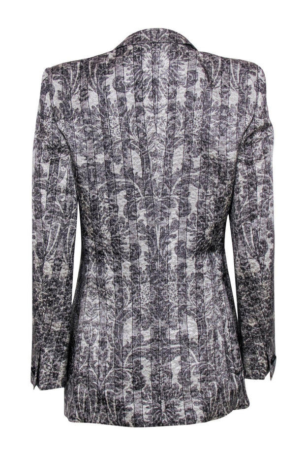 Current Boutique-Escada - Vintage White & Gray Tapestry Printed Blazer Sz 6