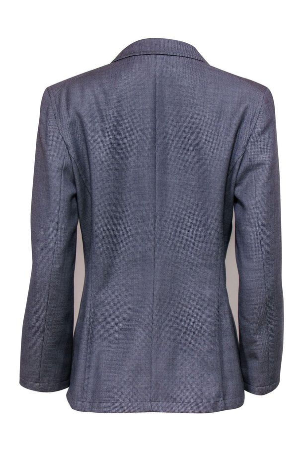 Current Boutique-Escada - Blue Micro-Polka Dot Blazer Sz 8