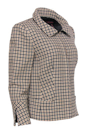 Current Boutique-Escada - Taupe & White Herringbone Tweed Blazer Sz 10