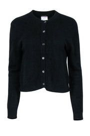 Current Boutique-Escada - Black Fuzzy Button Front Cardigan Sz 2