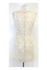 Current Boutique-Escada - Cream & Tan Floral Print Sleeveless Dress Sz 4