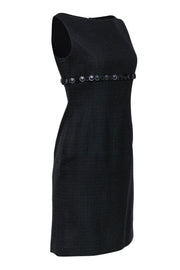 Current Boutique-Escada - Black Tweed Sheath Dress w/ Circle Sequin Trim Sz 6
