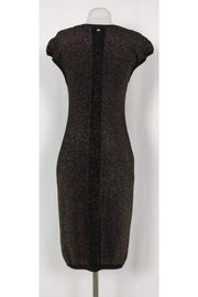 Current Boutique-Escada - Black & Gold Metallic Knit Dress Sz S