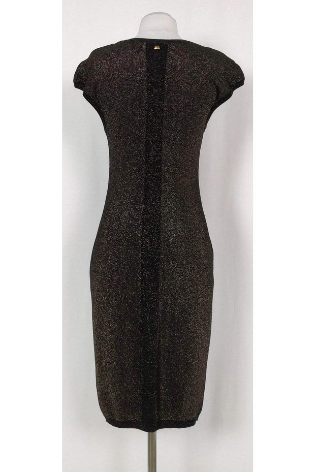 Current Boutique-Escada - Black & Gold Metallic Knit Dress Sz S