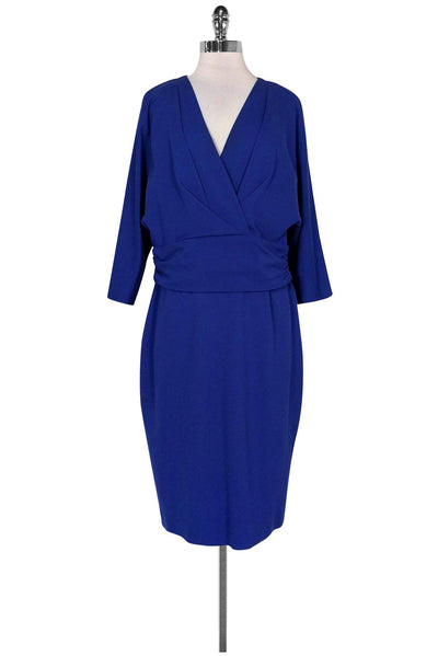 Current Boutique-Escada - Indigo Faux Wrap Dress Sz 12