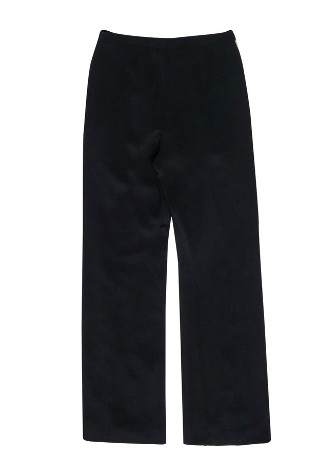 Current Boutique-Escada - Black Straight Leg Trousers w/ Iridescent Rhinestones Strips Sz 6