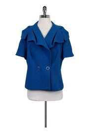 Current Boutique-Escada - Capelet Blue Jacket Sz 12