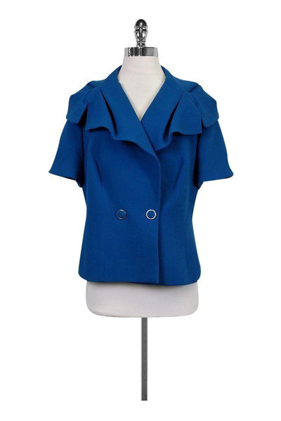 Current Boutique-Escada - Capelet Blue Jacket Sz 12