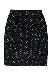 Current Boutique-Escada - Vintage Black Polka Dot Silk Pencil Skirt Sz 4