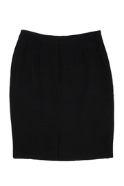 Current Boutique-Escada - Black Wool Grommet Trim Skirt Sz 6