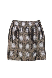 Current Boutique-Etcetera - Silver & Bronze A-Line Skirt Sz 8