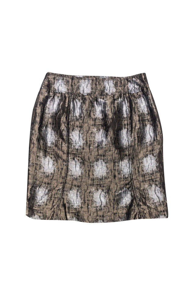 Current Boutique-Etcetera - Silver & Bronze A-Line Skirt Sz 8