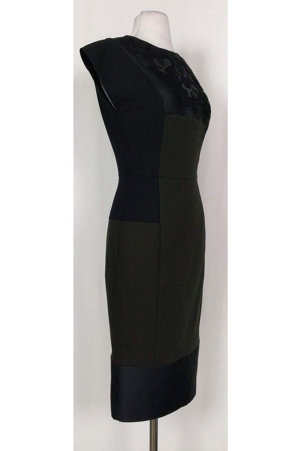 Current Boutique-Etro - Black & Dark Green Embroidered Dress Sz 6