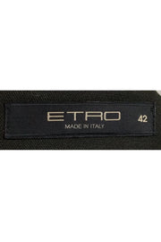 Current Boutique-Etro - Black & Dark Green Embroidered Dress Sz 6