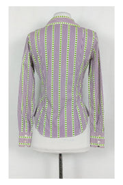Current Boutique-Etro - White, Green & Purple Print Top Sz 6