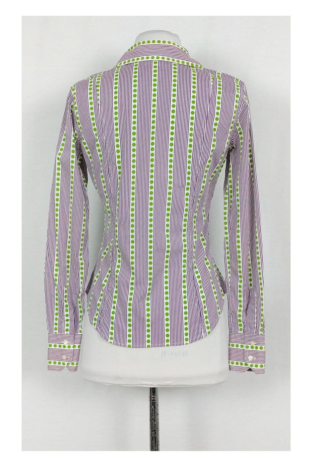 Current Boutique-Etro - White, Green & Purple Print Top Sz 6