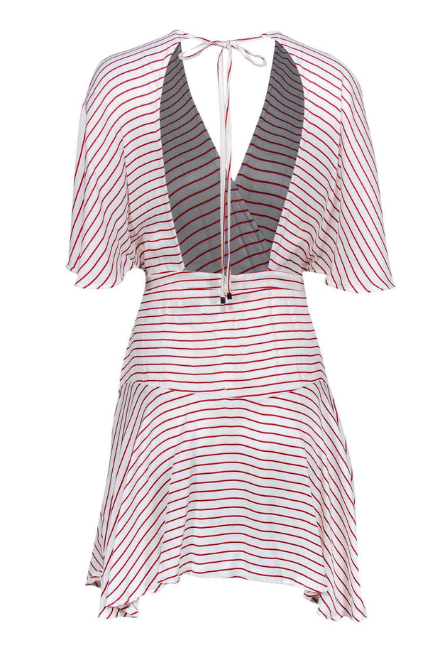Current Boutique-Faithfull the Brand - Red & White Striped Flare Dress Sz 4