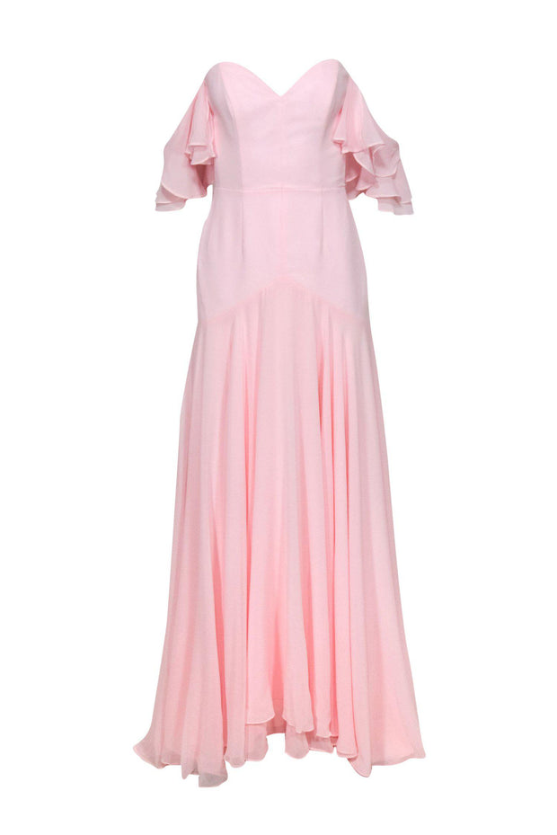 Current Boutique-Fame and Partners - Light Pink Off-the-Shoulder Gown Sz 2