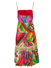 Current Boutique-FARM - Multi Colored Tiered Midi Dress Sz S