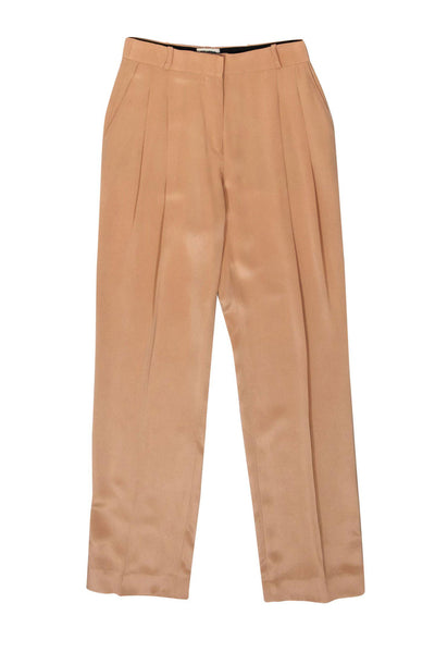 Current Boutique-Fausto Puglisi - Peach Satin Pleated Silk Trousers Sz 6