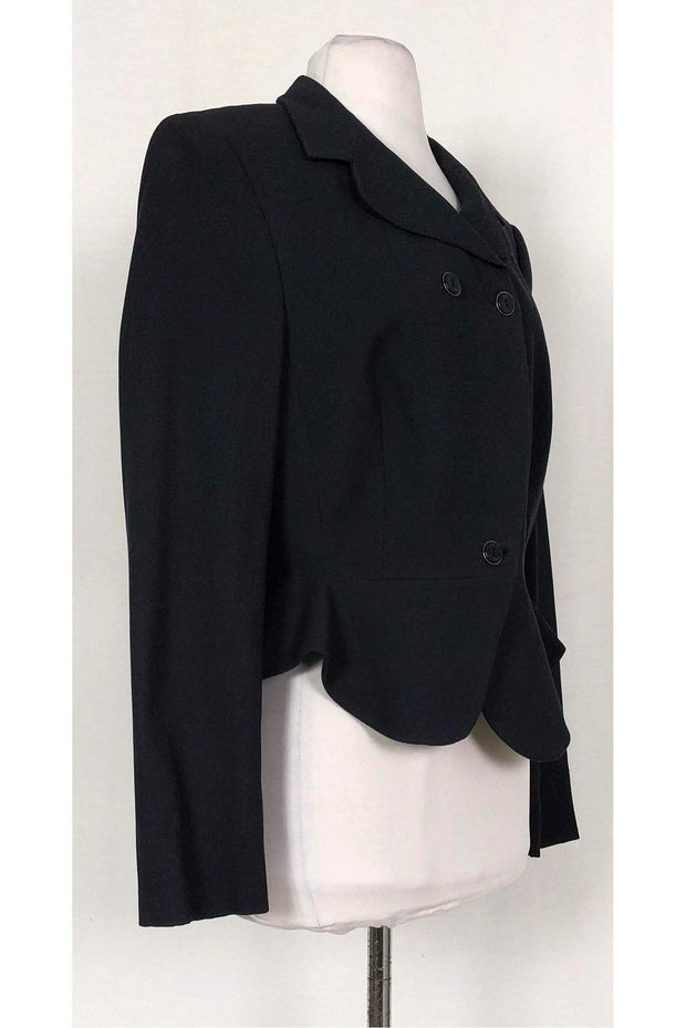 Current Boutique-Feraud - Navy Waffle Textured Fitted Blazer Sz 12
