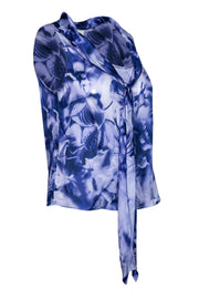 Current Boutique-Feraud - Purple Tie Front Top Sz S
