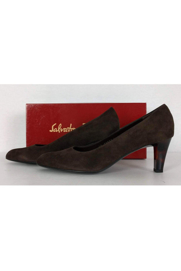 Current Boutique-Ferragamo - Brown Suede Pumps Sz 11