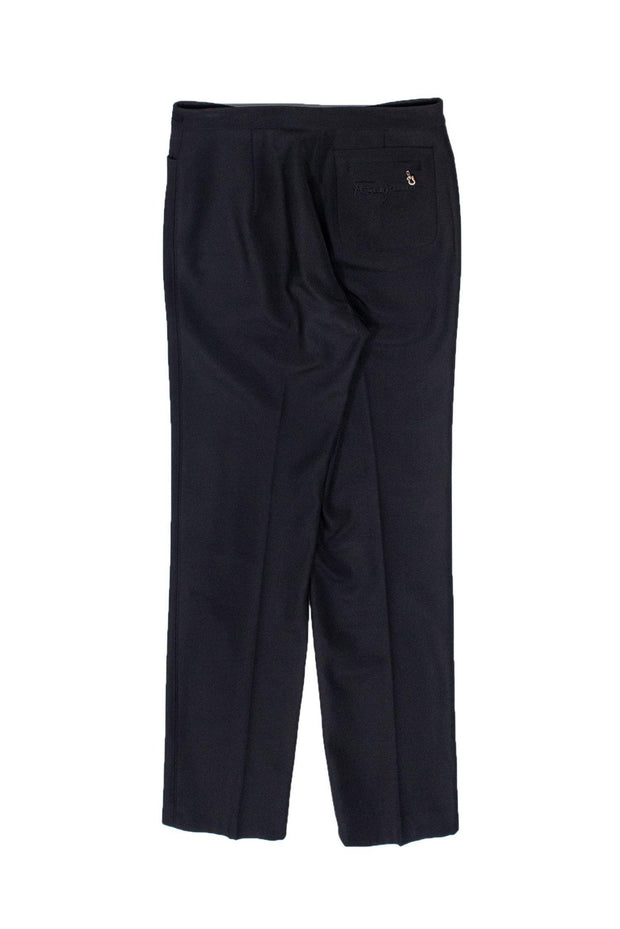 Current Boutique-Ferragamo - Black Pleated Trousers Sz 4