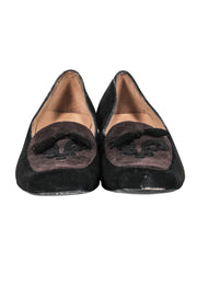 Current Boutique-Ferragamo - Black & Brown Suede Loafers Sz 6.5