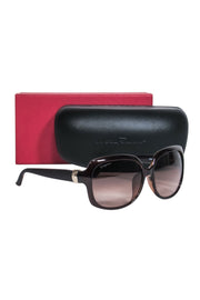 Current Boutique-Salvatore Ferragamo - Brown Square Sunglasses w/ Matte Textured Legs