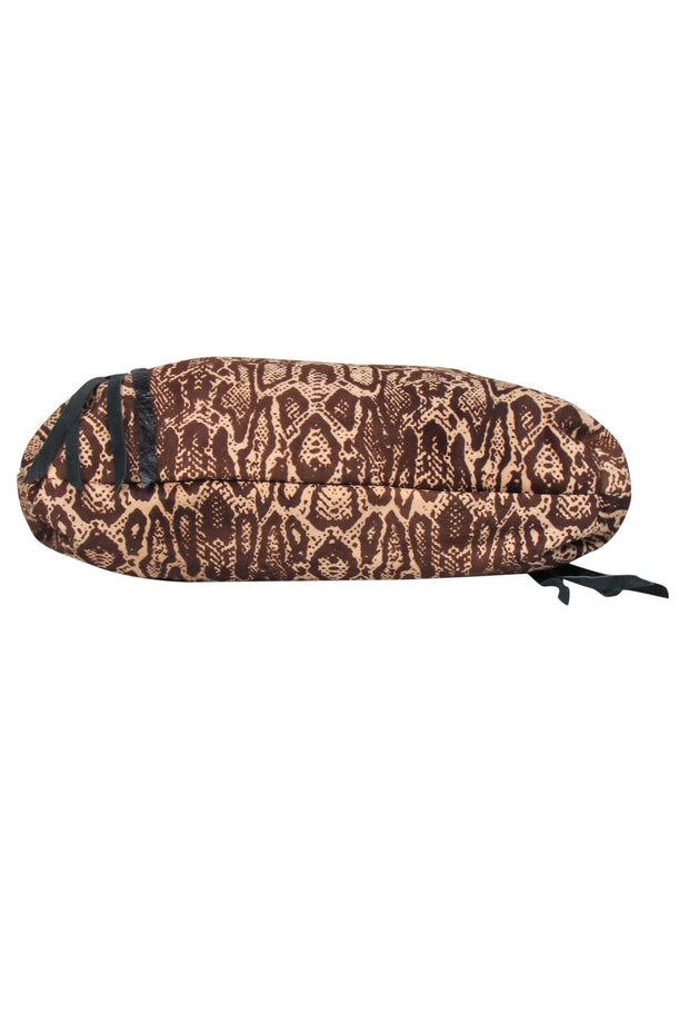 Current Boutique-Foley & Corinna - Brown & Tan Snakeskin Print Calf Hair & Leather Hobo Bag