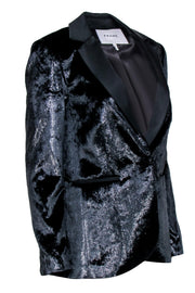 Current Boutique-Frame - Black Velvet Metallic Blazer Sz 4