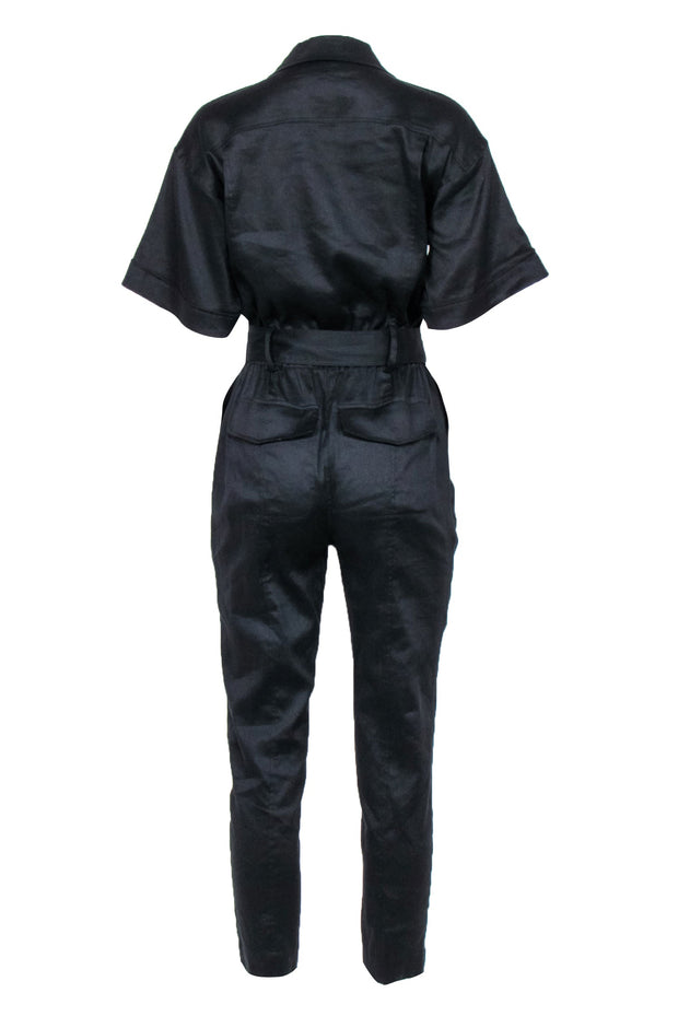 Current Boutique-FRAME - Black Straight Short Sleeve Jumpsuit Sz XS
