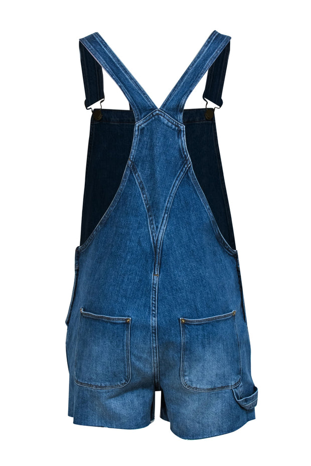 Current Boutique-Frame - Medium Wash Denim Raw Hem Shortalls Sz S
