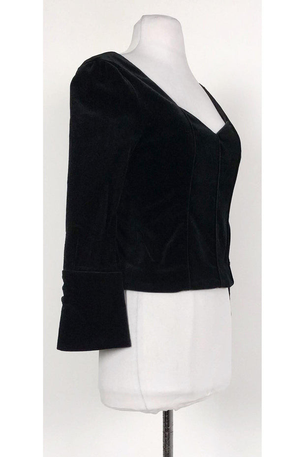 Current Boutique-Frame - Black Velvet Long Sleeve Top Sz XS