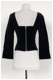 Current Boutique-Frame - Black Velvet Long Sleeve Top Sz XS