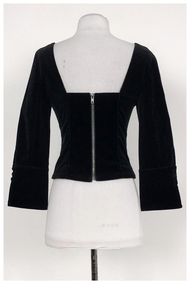 Current Boutique-Frame - Black Velvet Long Sleeve Top Sz XS