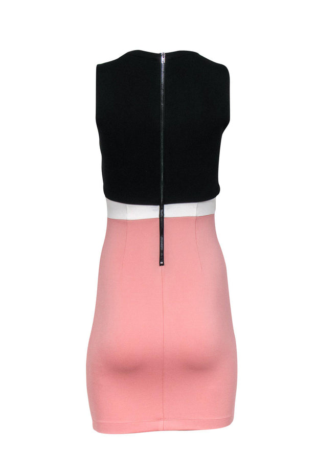 Current Boutique-French Connection - Pink, Black & White Colorblocked Sheath Dress Sz 2