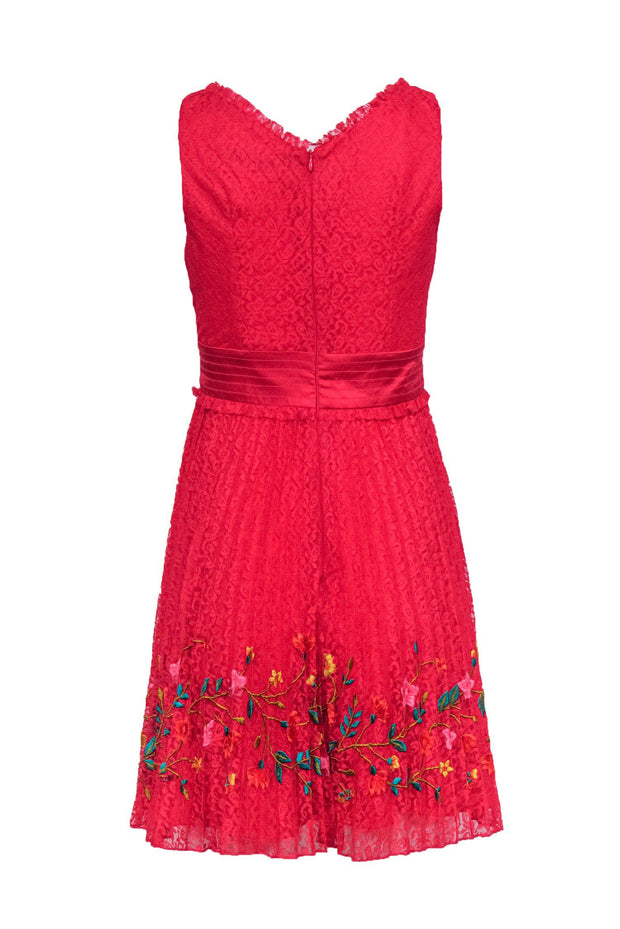 Current Boutique-French Connection - Hot Pink Lace Sleeveless Dress w/ Embroidered Detail Sz 2