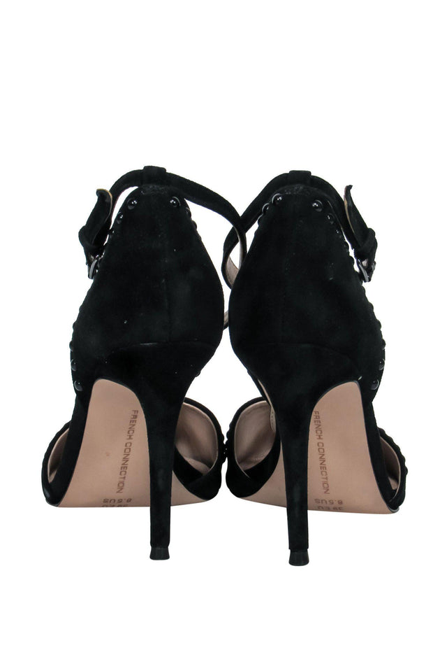 Current Boutique-French Connection - Black Suede Studded Pointed Toe "Elanah" Pumps Sz 8.5